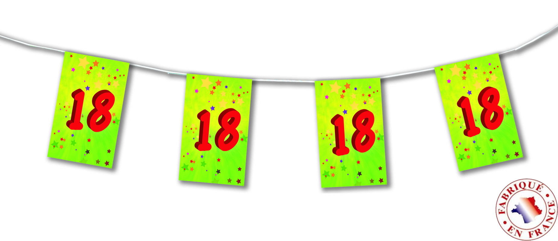 Guirlande fanions papier 18 ans 4m
