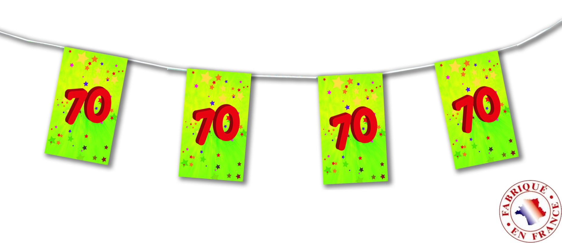 Guirlande fanion papier 70 ans 4m