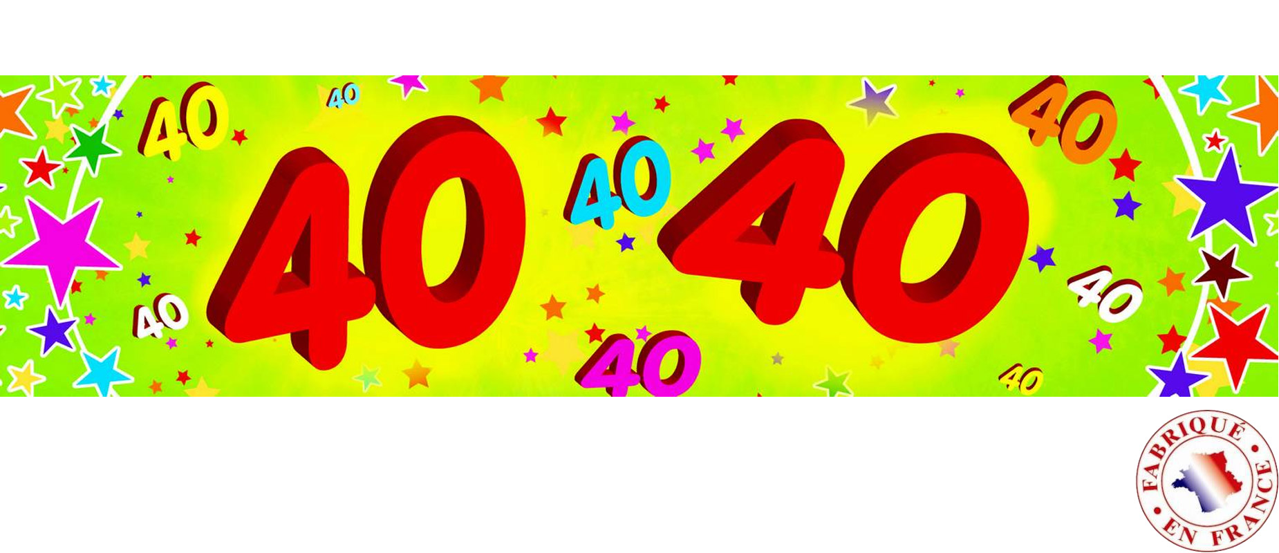 Banderole papier 40 ans 0,16x2,44m