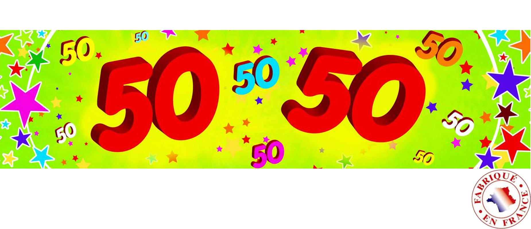 Banderole papier 50 ans 0,16 x 2,44 m