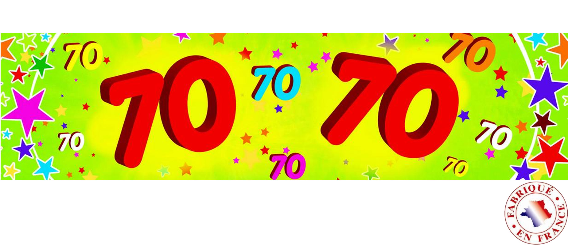 Banderole papier 70 ans 0,16x2,44m