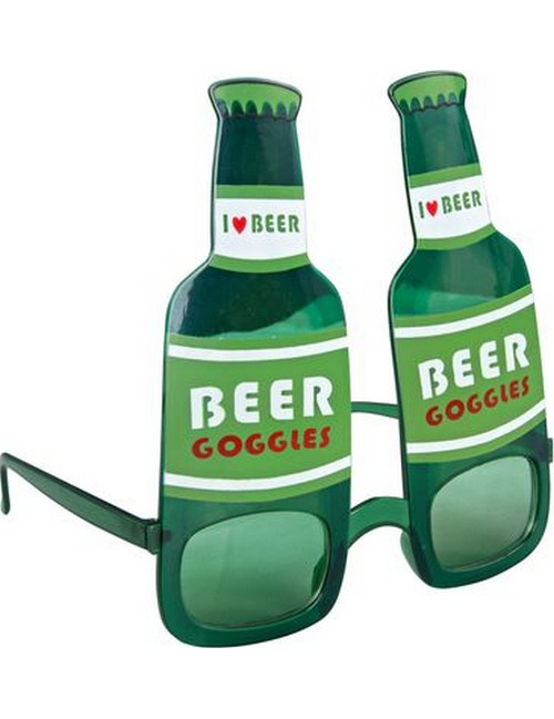 Lunettes bouteille de bière vertes adulte