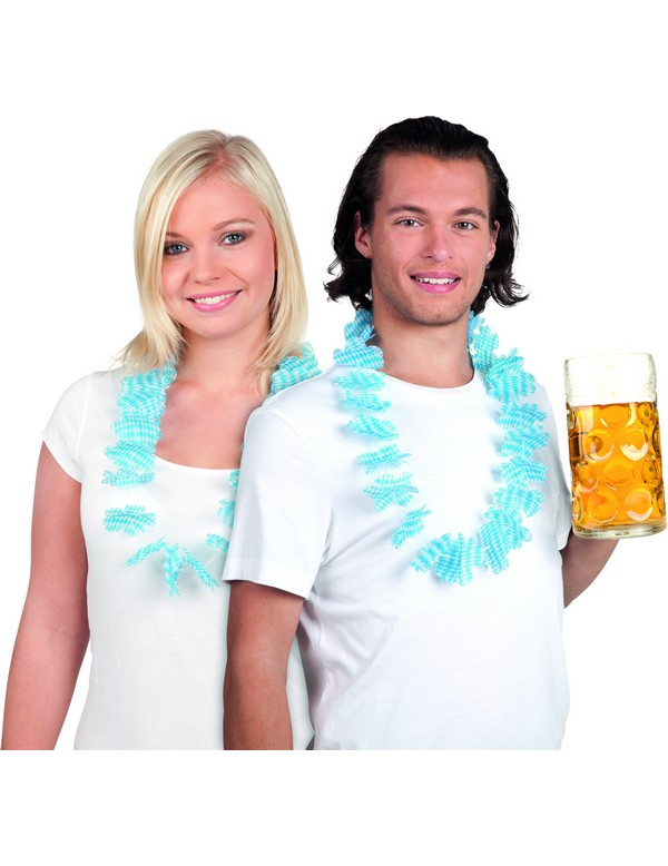 Collier bleu et blanc Fête de la bière