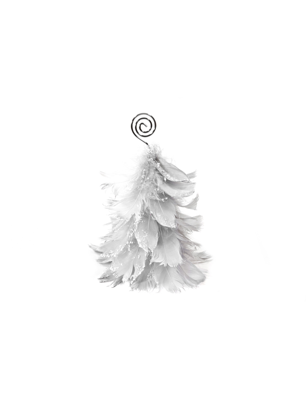 Porte carte plume argent 