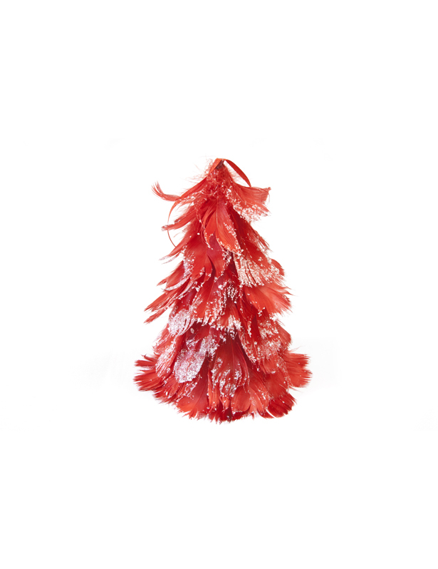 Décoration rouge sapin de Noël 15 cm