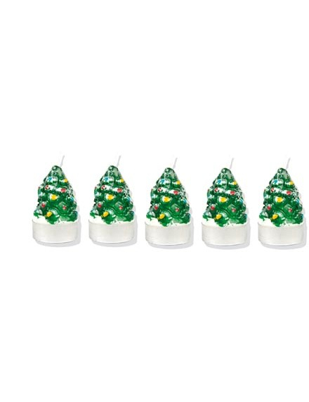 5 Bougies chauffe-plat sapin de Noël