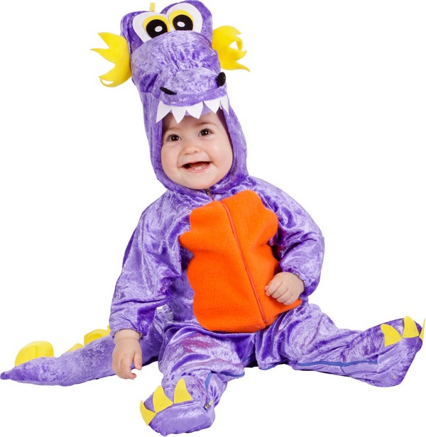 Déguisement petit dragon violet bébé