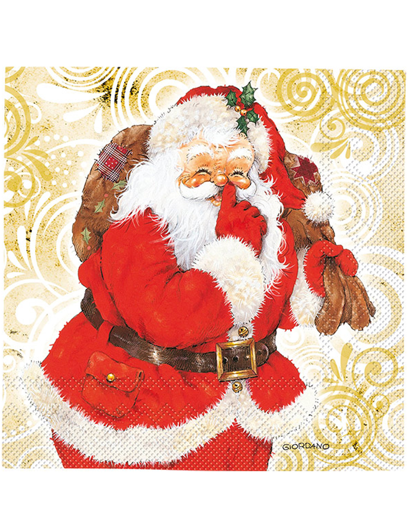 20 Serviettes en papier Père Noël 33 x 33 cm