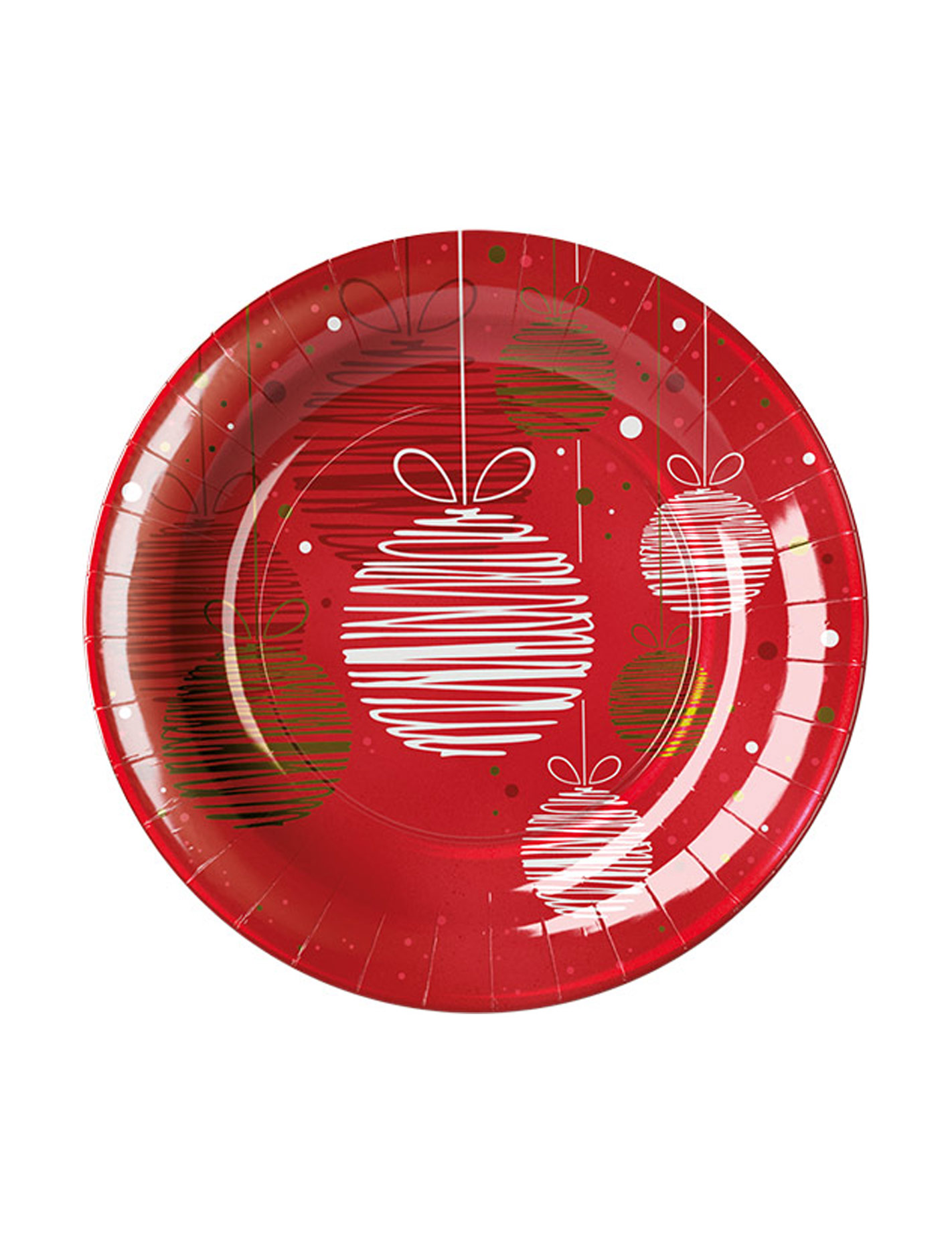 8 Petites assiettes Boules de Noël 18 cm