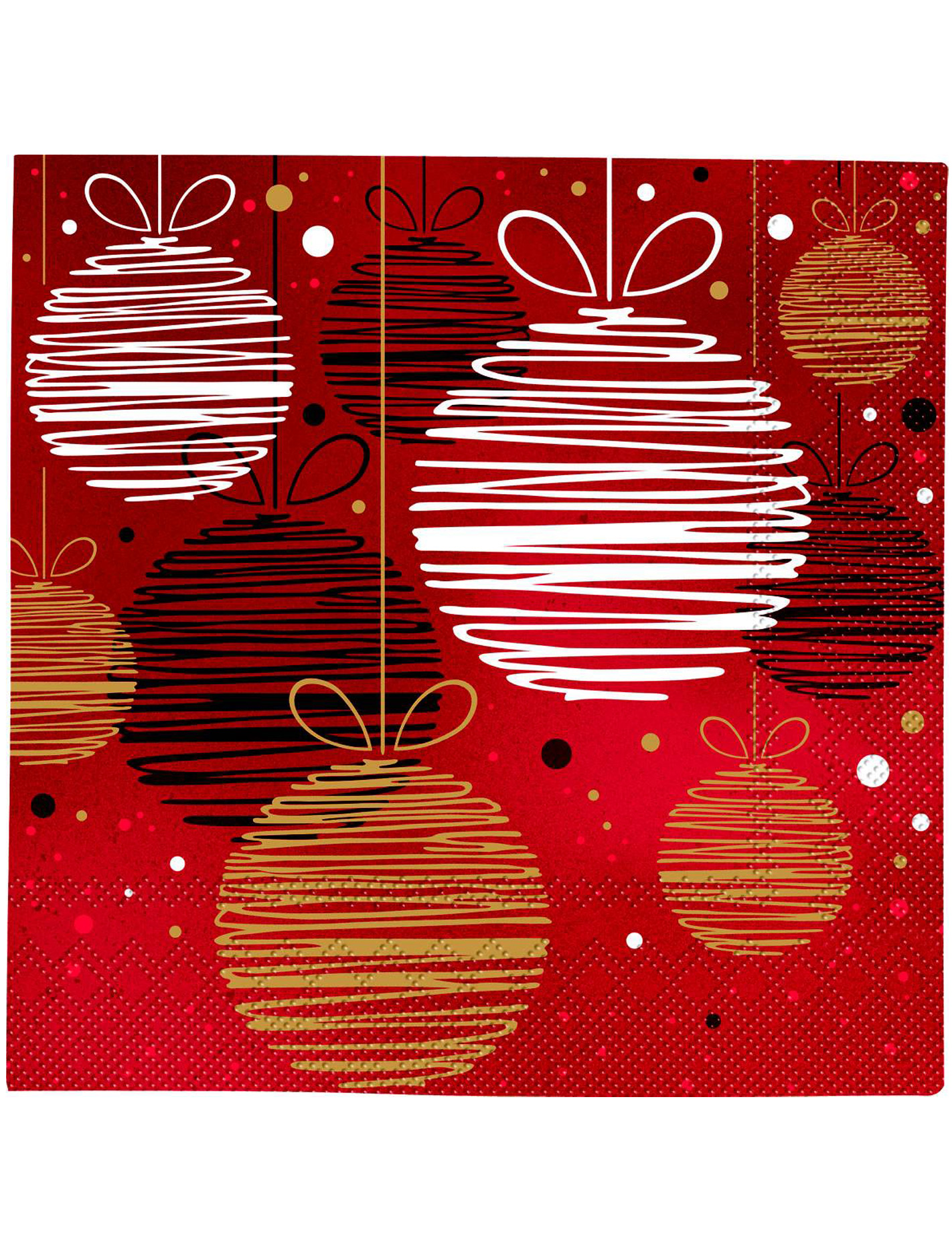 20 Serviettes en papier Boules de Noël  33 x 33 cm