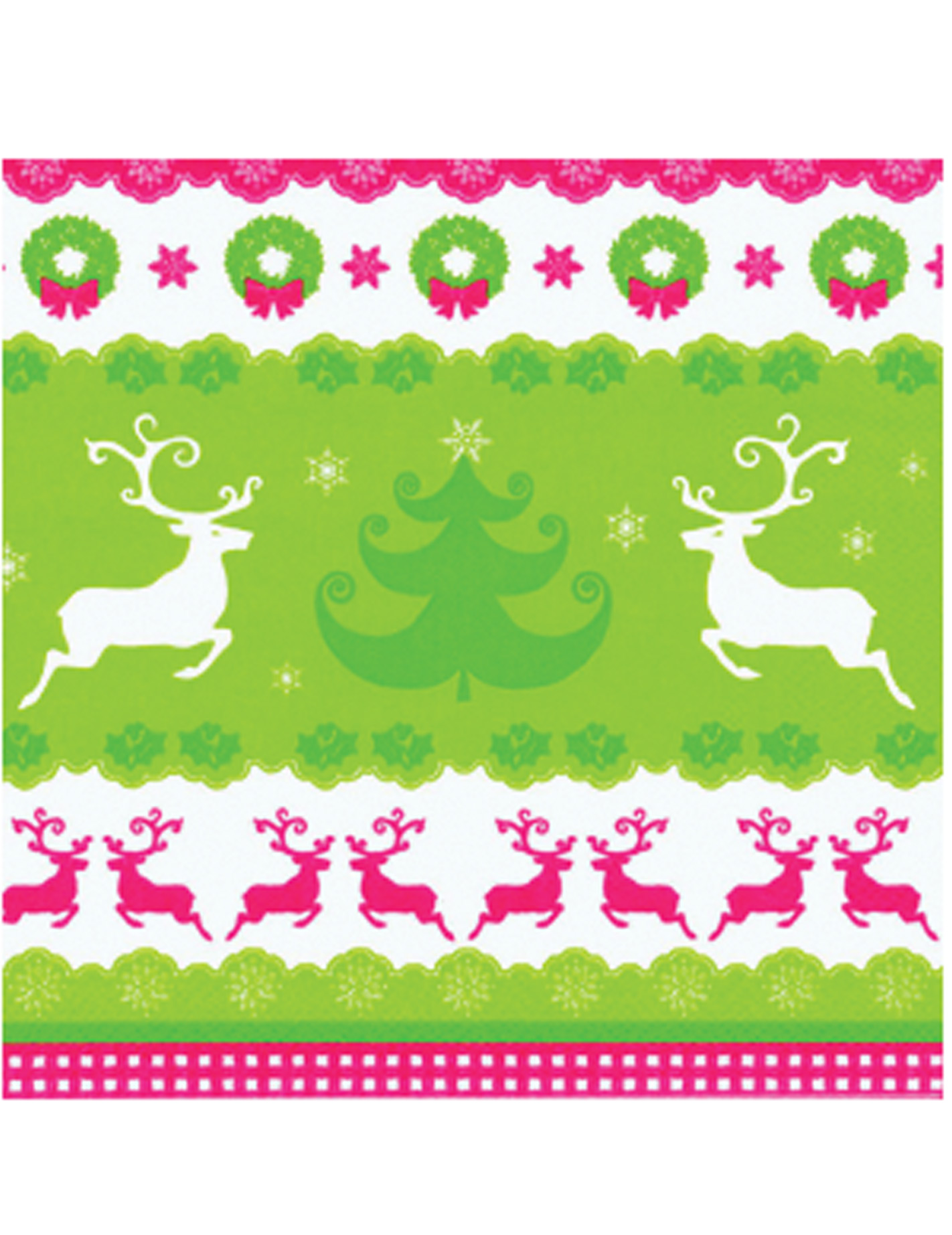 20 Serviettes en papier Rennes de Noël 33 x 33 cm