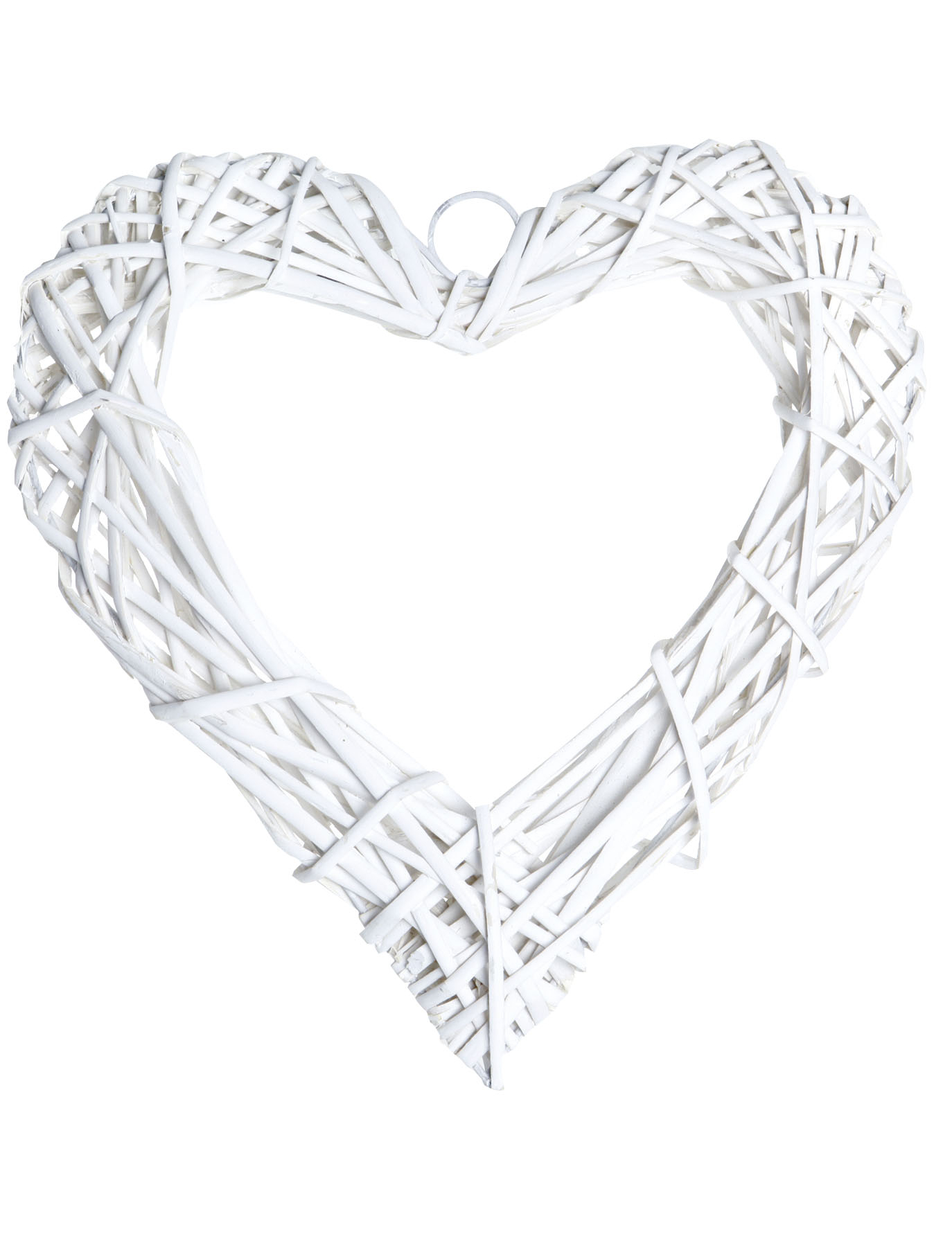 Coeur ajouré tréssé 35cm blanc
