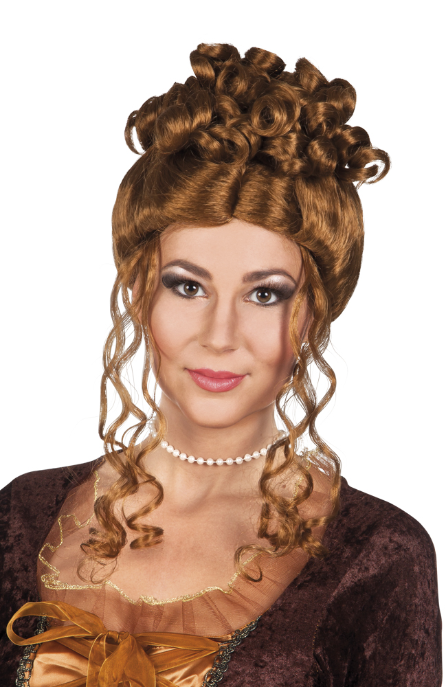 Perruque renaissance marron femme