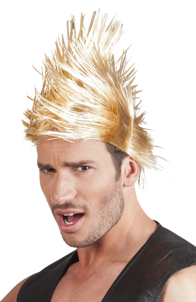 Perruque punk blonde homme