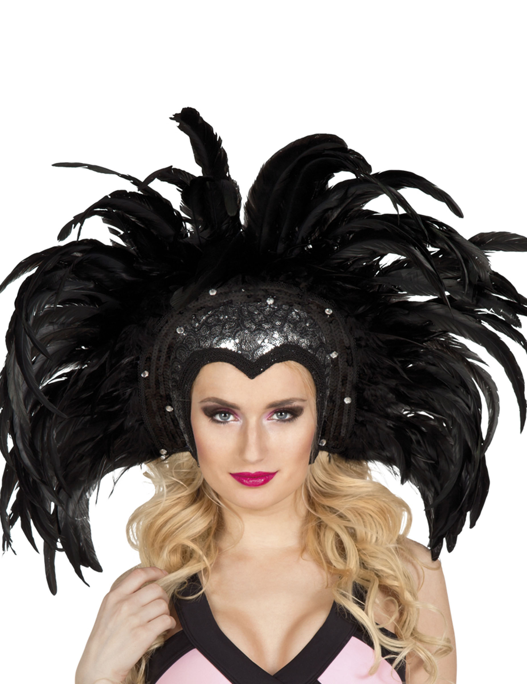 Coiffe brésilienne à plumes noires