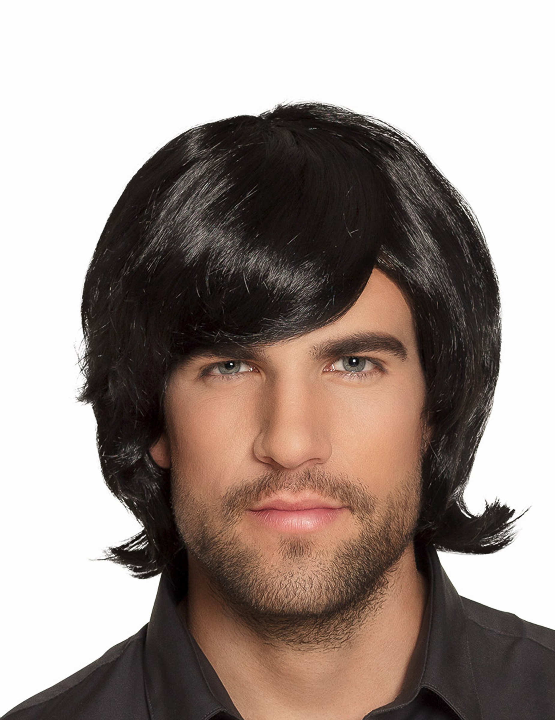 Perruque retro noire homme
