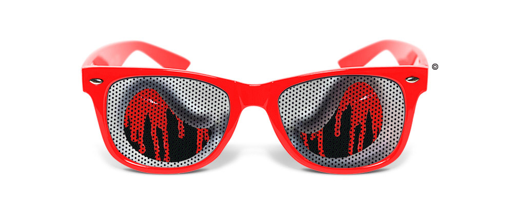 Lunettes humoristiques yeux sang