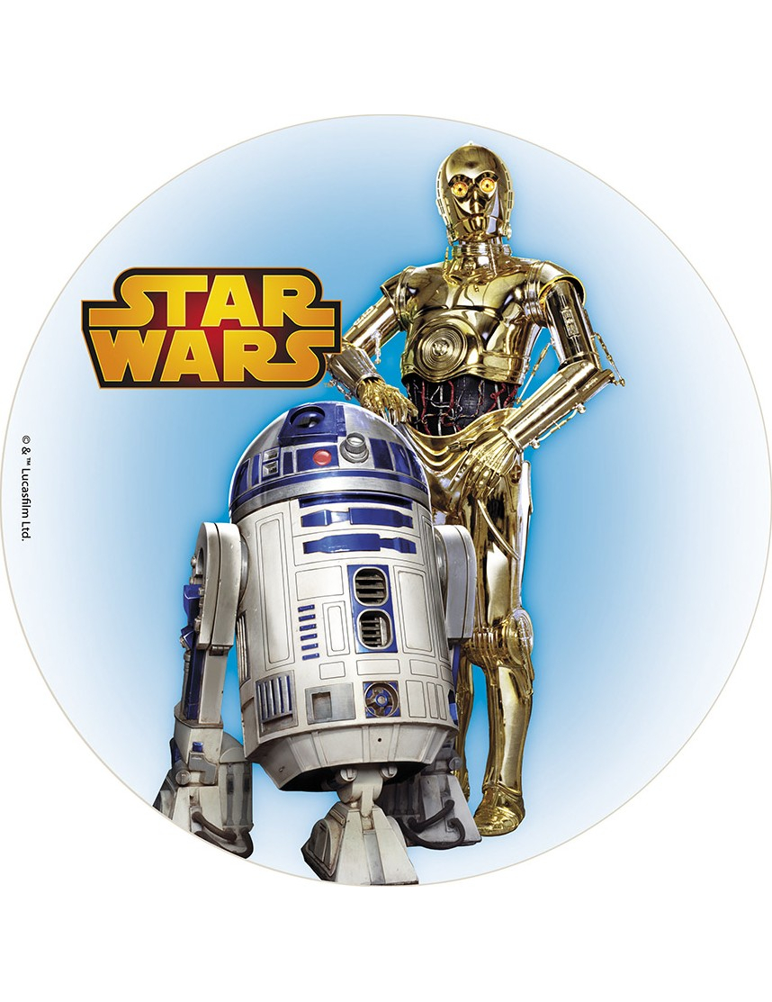 Disque azyme 20 cm C3PO et R2D2 Star Wars