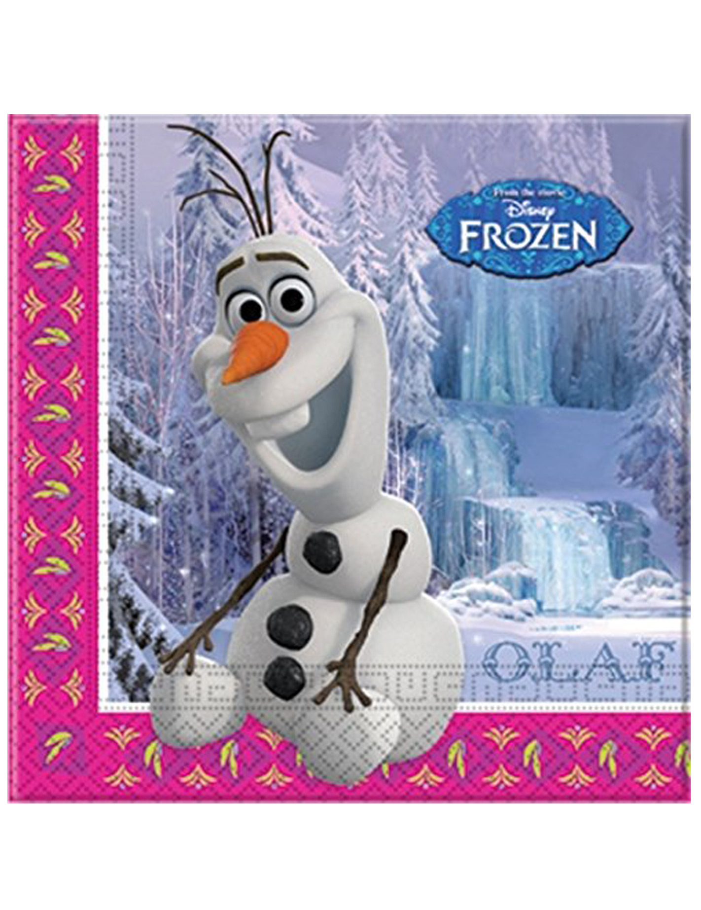 20 Serviettes en papier Olaf La Reine des Neiges 33 x 33 cm