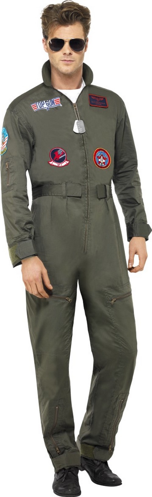 Déguisement pilote de ligne luxe Top Gun adulte
