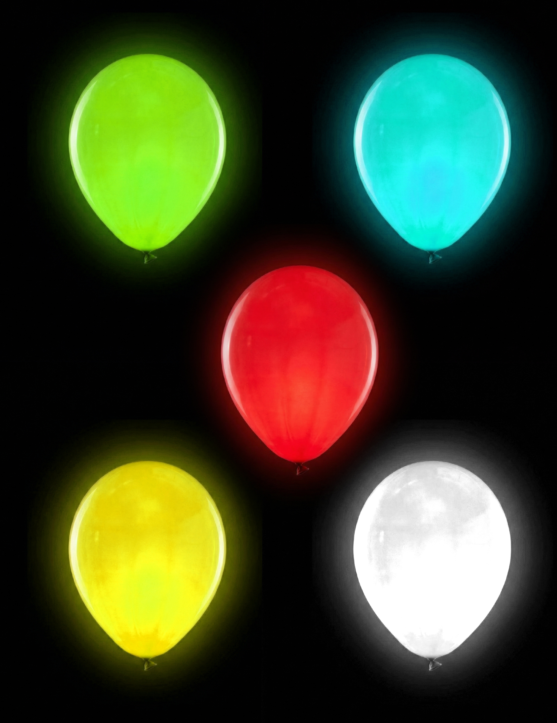 5 Ballons lumineux LED multicolores Illooms