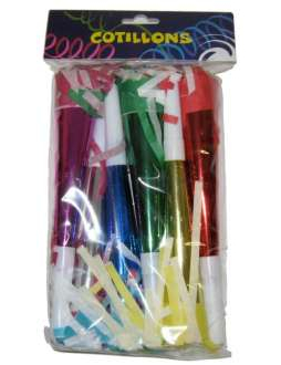 Sachet 6 trompettes 20 cm métallisées