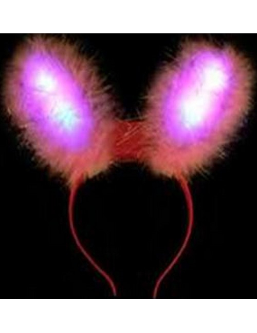Oreilles de lapin roses LED