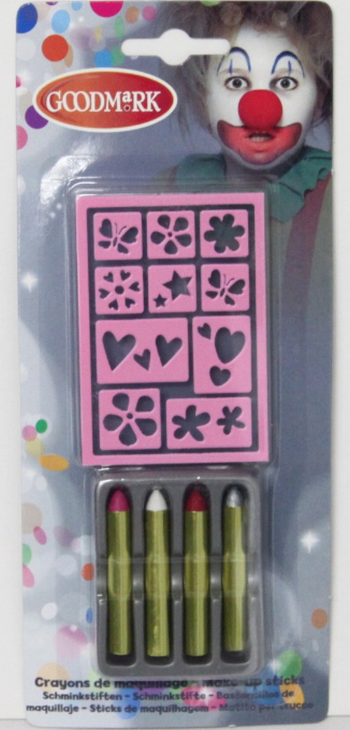 Set de 4 crayons avec pochoir