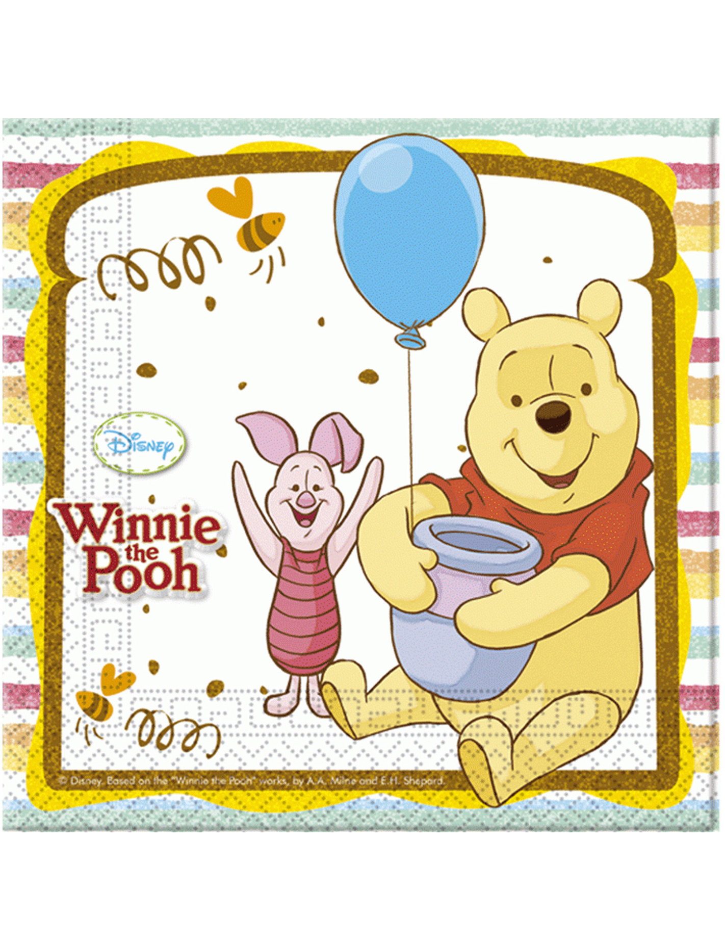 20 Serviettes en papier Winnie l'ourson 33 x 33 cm