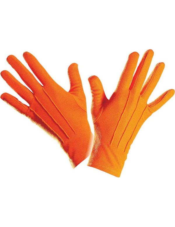 Gants courts orange adulte
