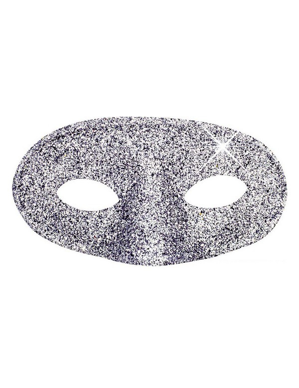 Loup argent à paillettes adulte