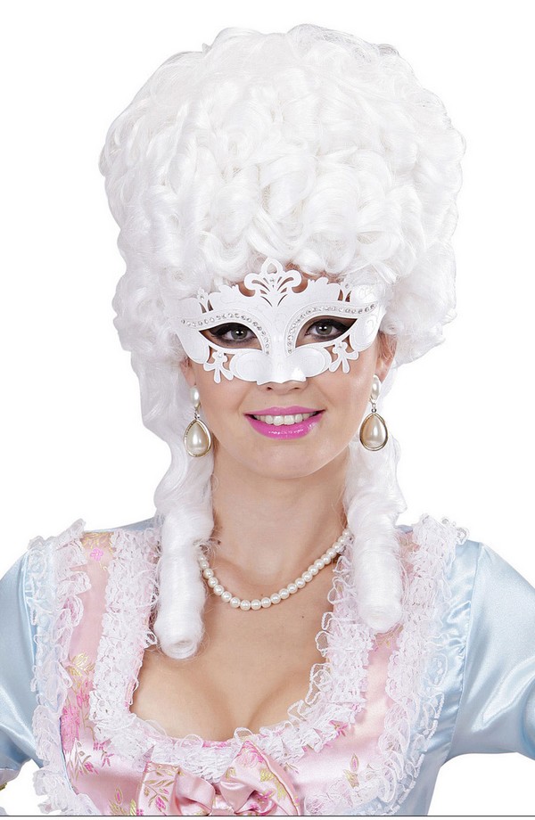 Loup vénitien strass blanc adulte