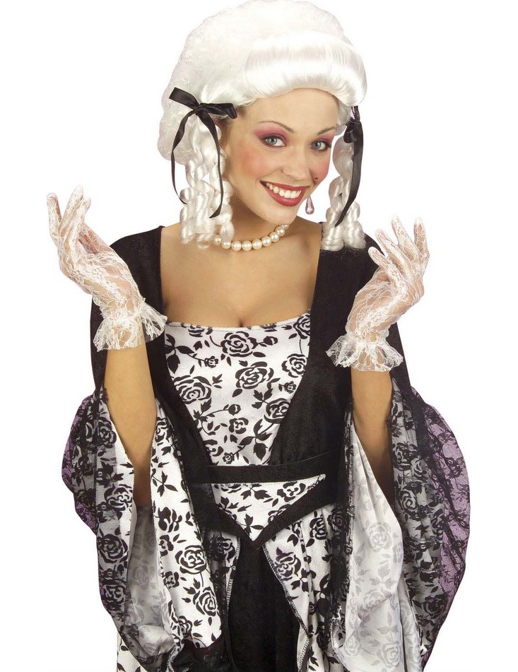 Gants courts dentelle blanche femme