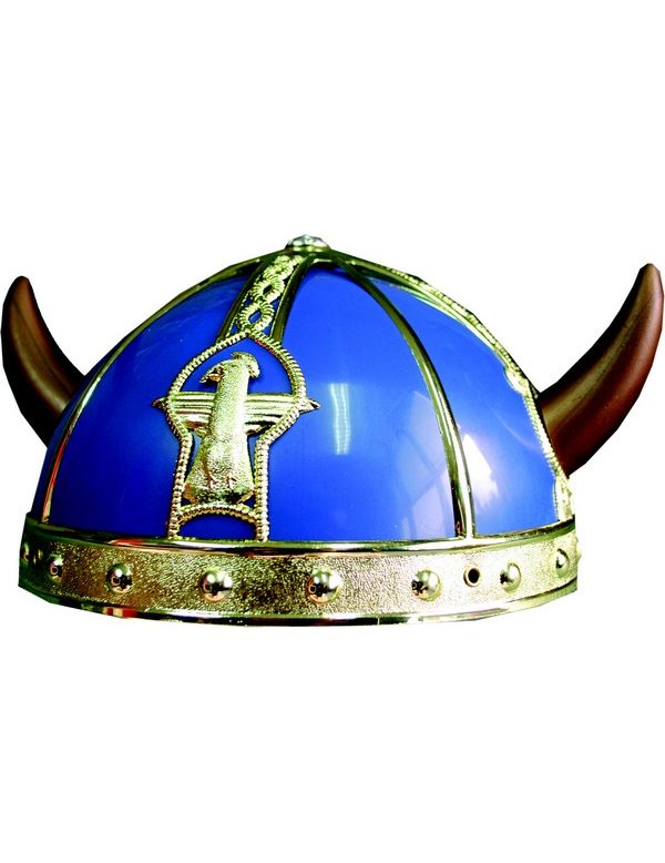 Casque gaulois bleu et doré enfant