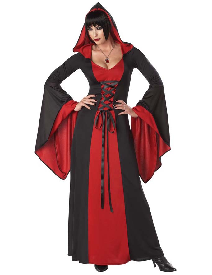 Déguisement robe maléfique à capuche femme