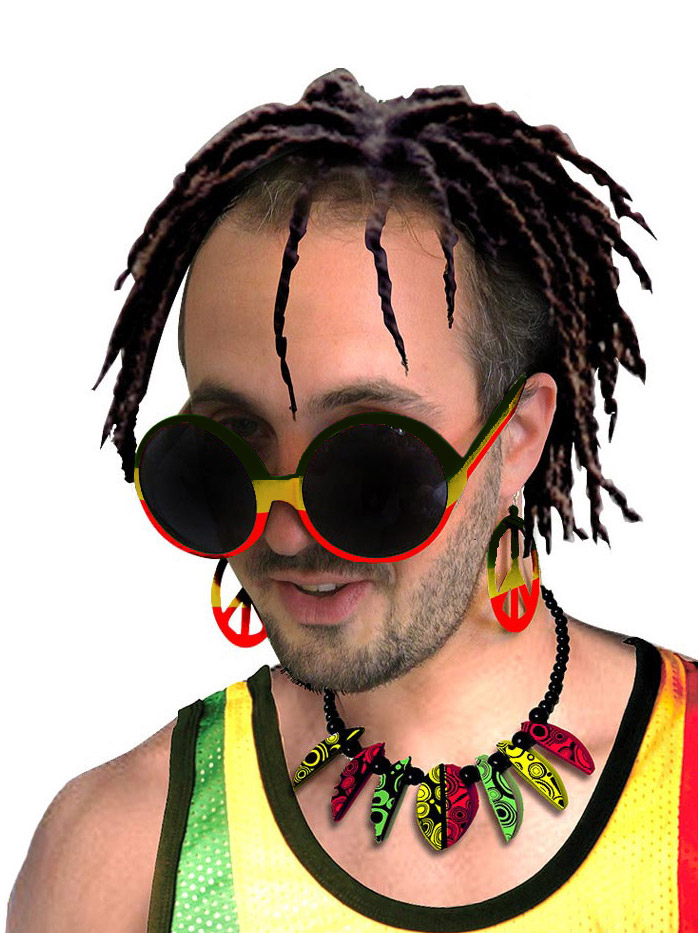 Lunettes rasta hippie adulte
