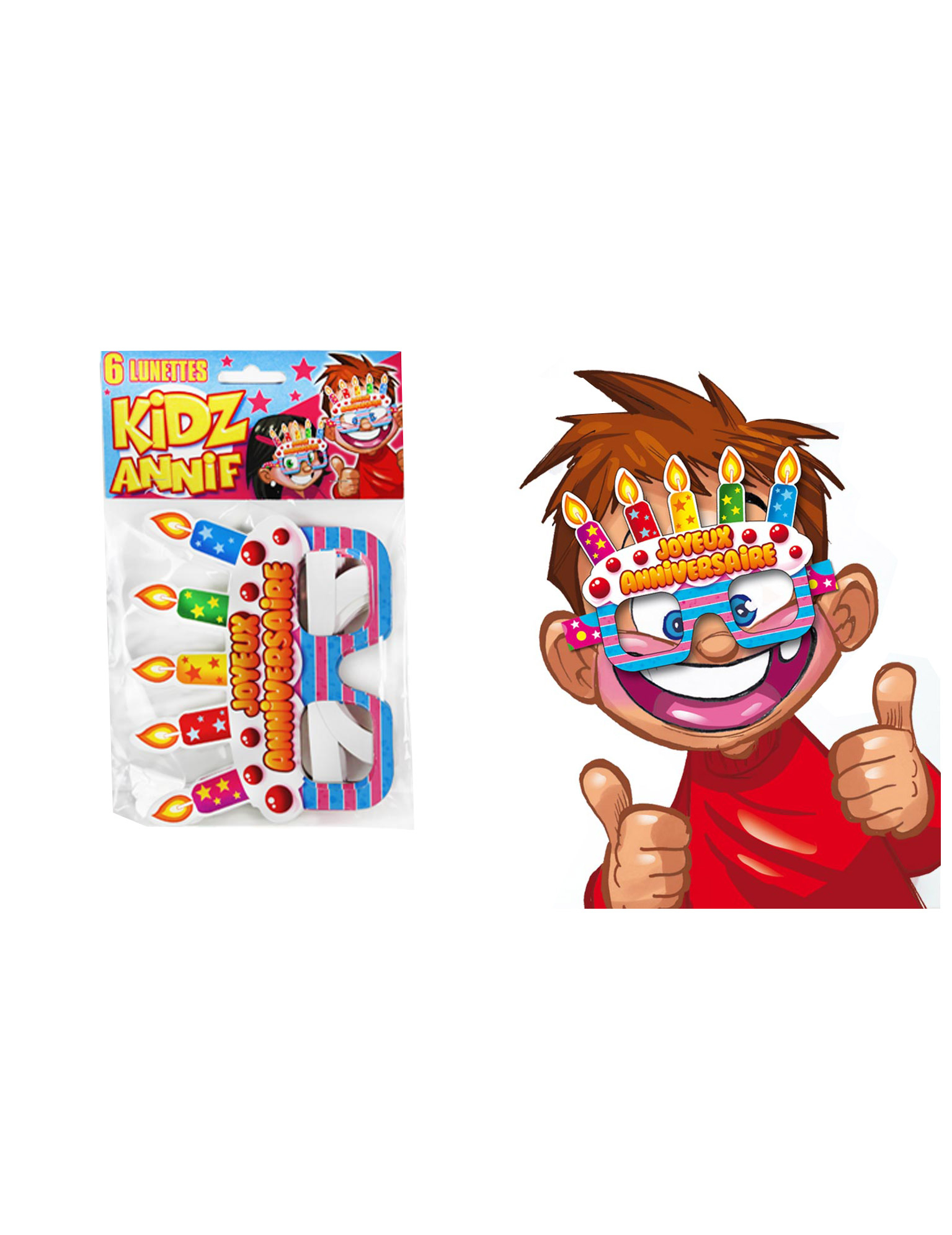 Pack 6 lunettes anniversaire enfant