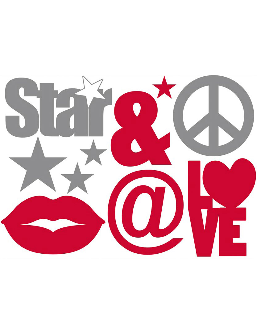 Stickers Star and love 50x70 cm