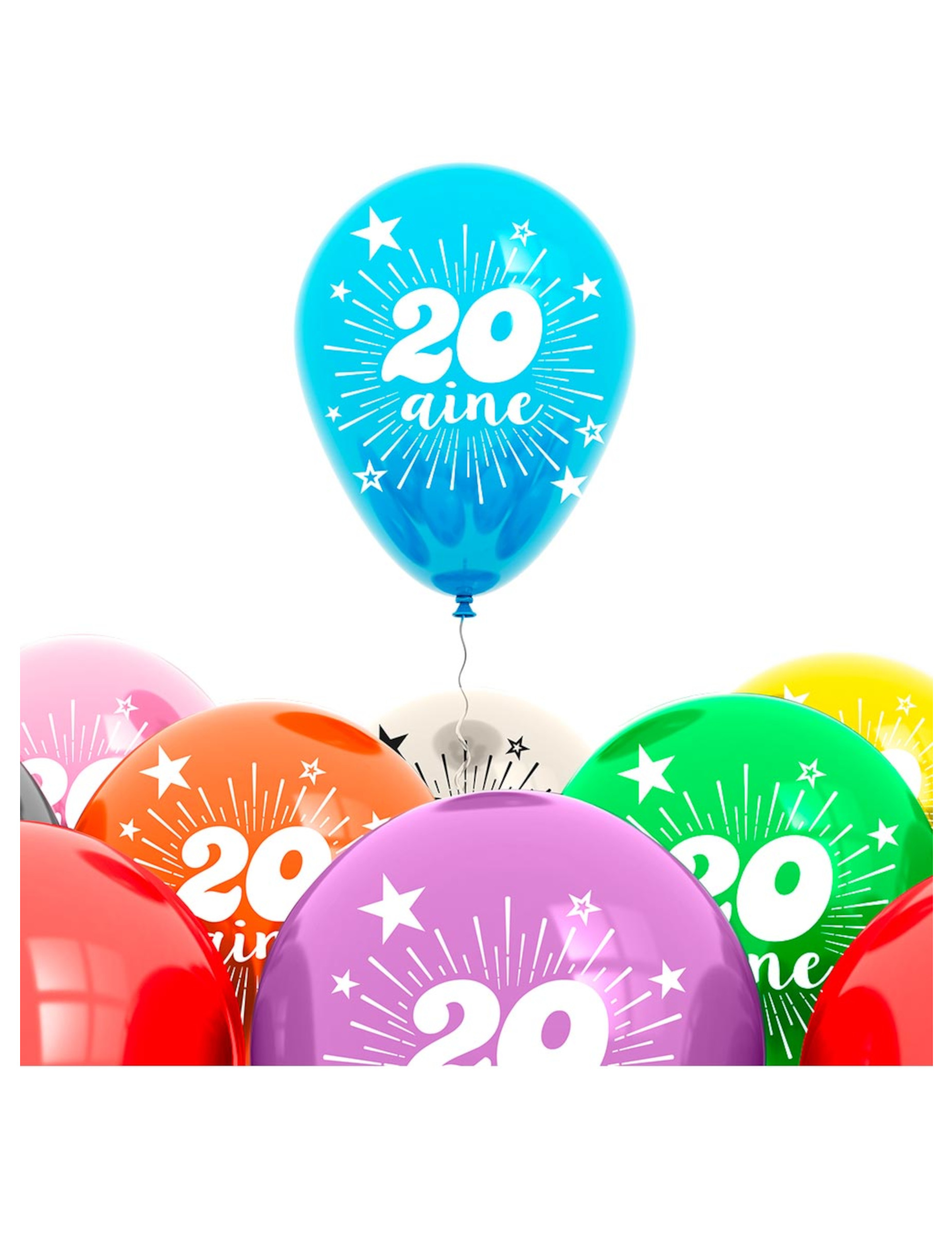 Sachet 8 ballons 20 ans