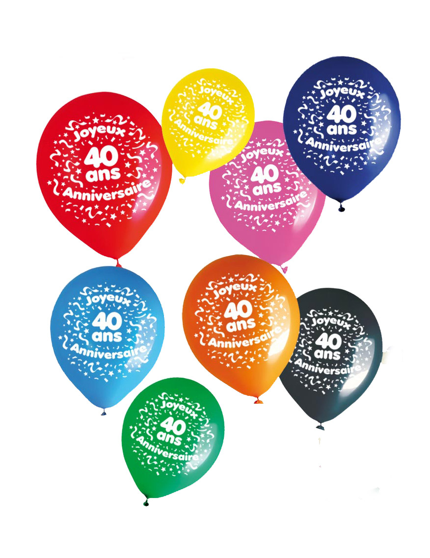 Sachet 8 ballons 40 ans