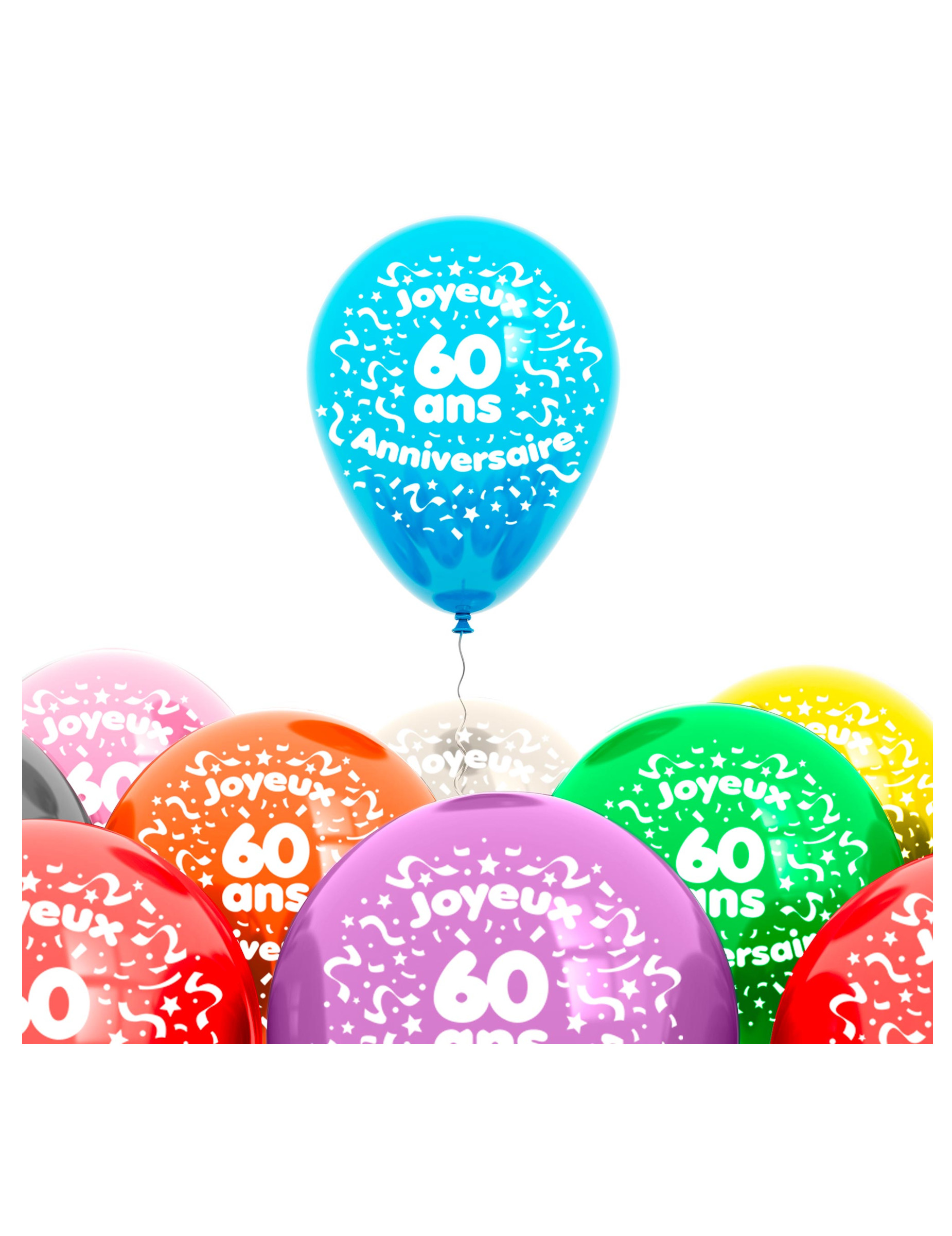 Sachet 8 ballons 60 ans