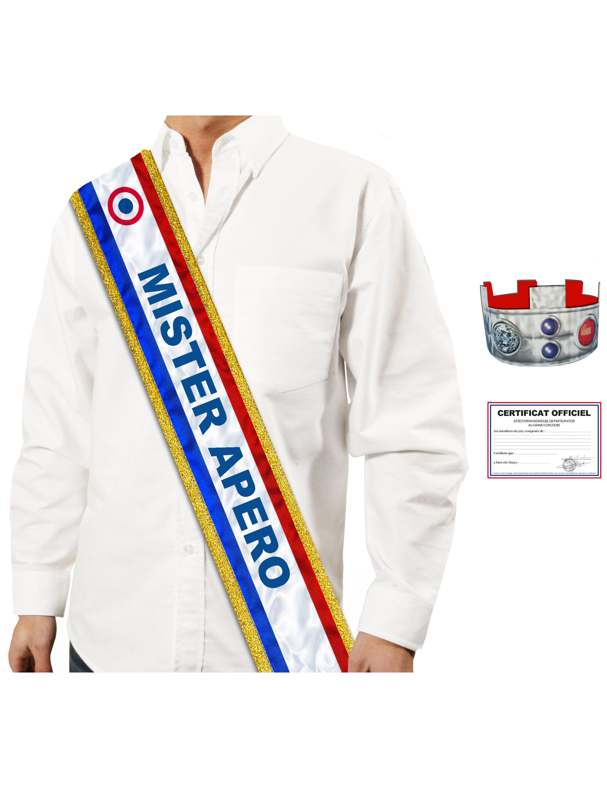 Echarpe humoristique tricolore Mister apéro