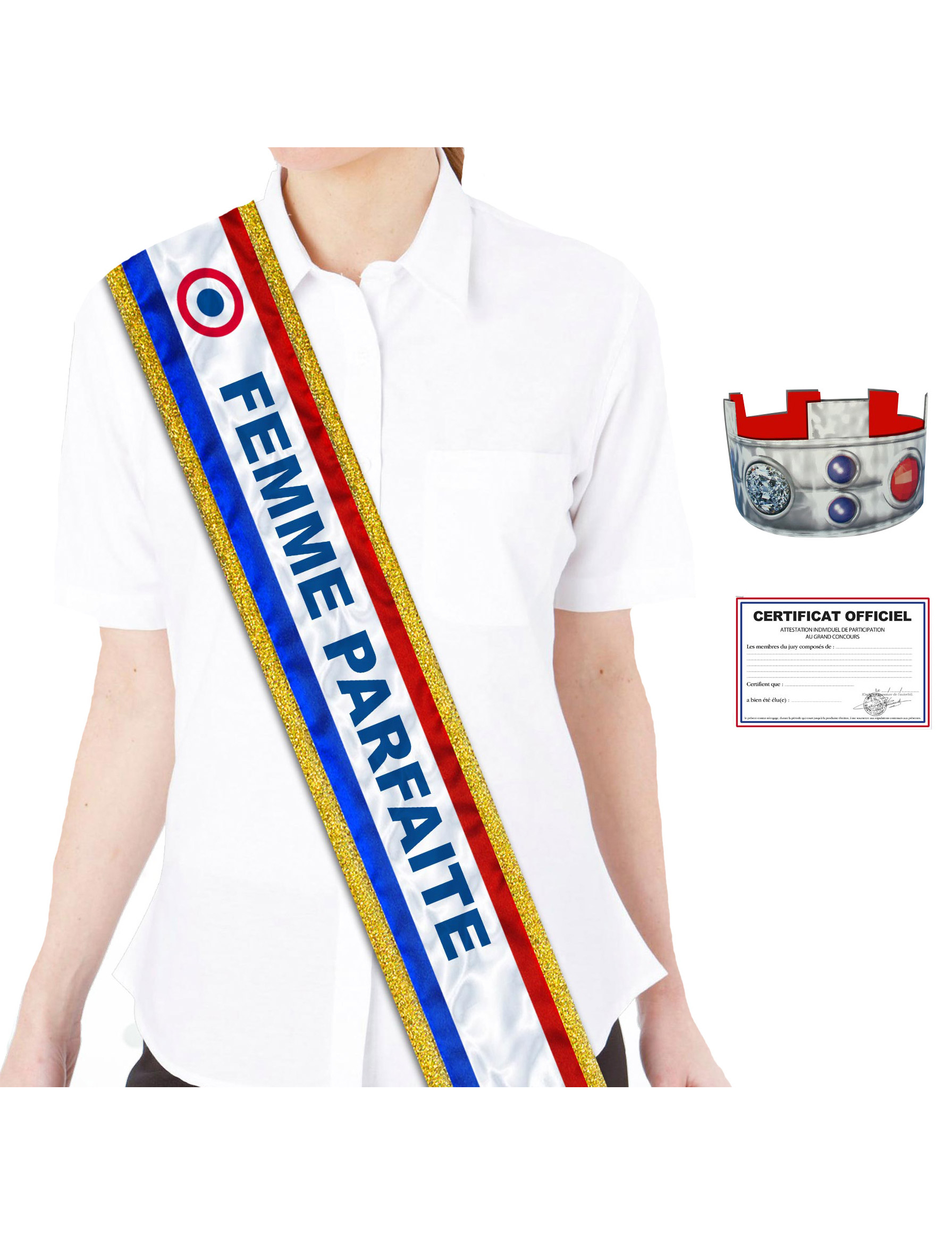 Echarpe humoristique tricolore Femme parfaite