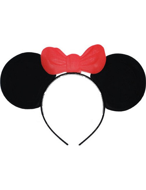Serre-tête oreilles de souris avec noeud rouge