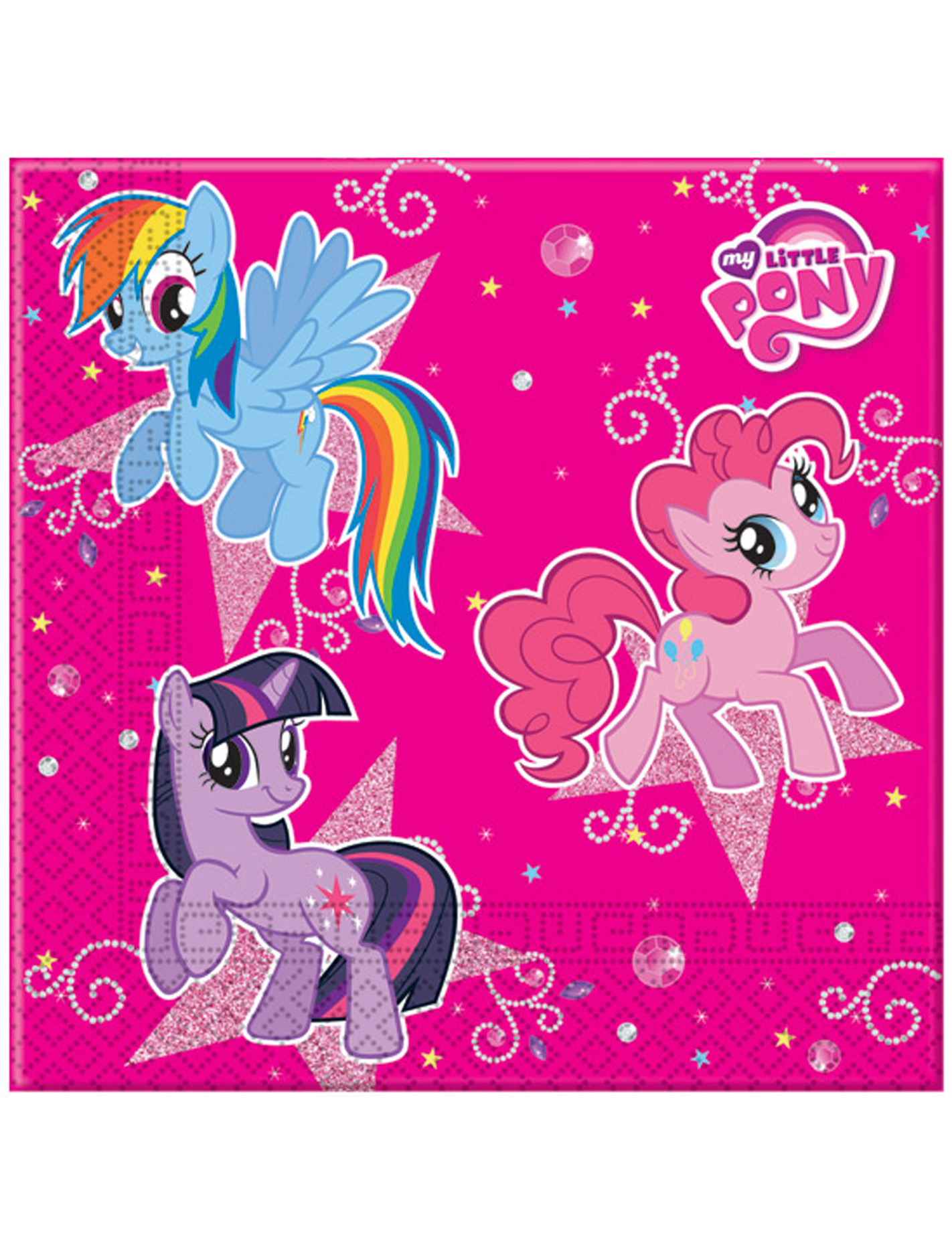 20 Serviettes en papier Rose Mon petit poney 33 x 33 cm