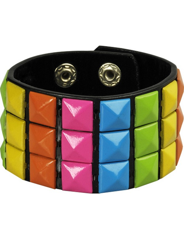 Bracelet punk fluo adulte
