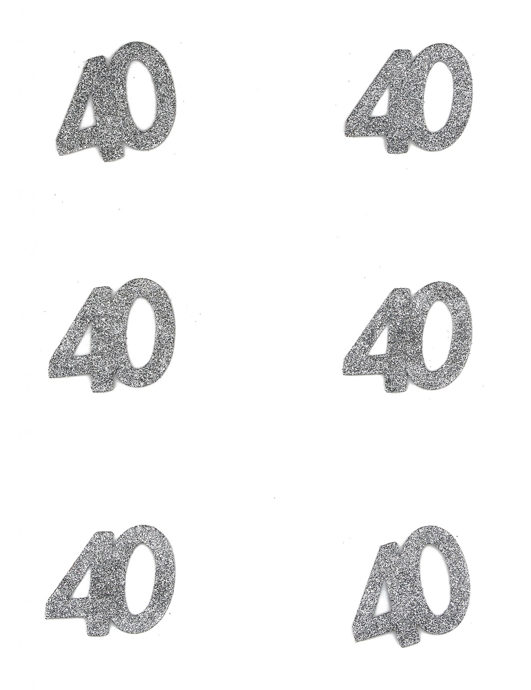 6 Confettis anniversaire 40 ans 6 x 5 cm