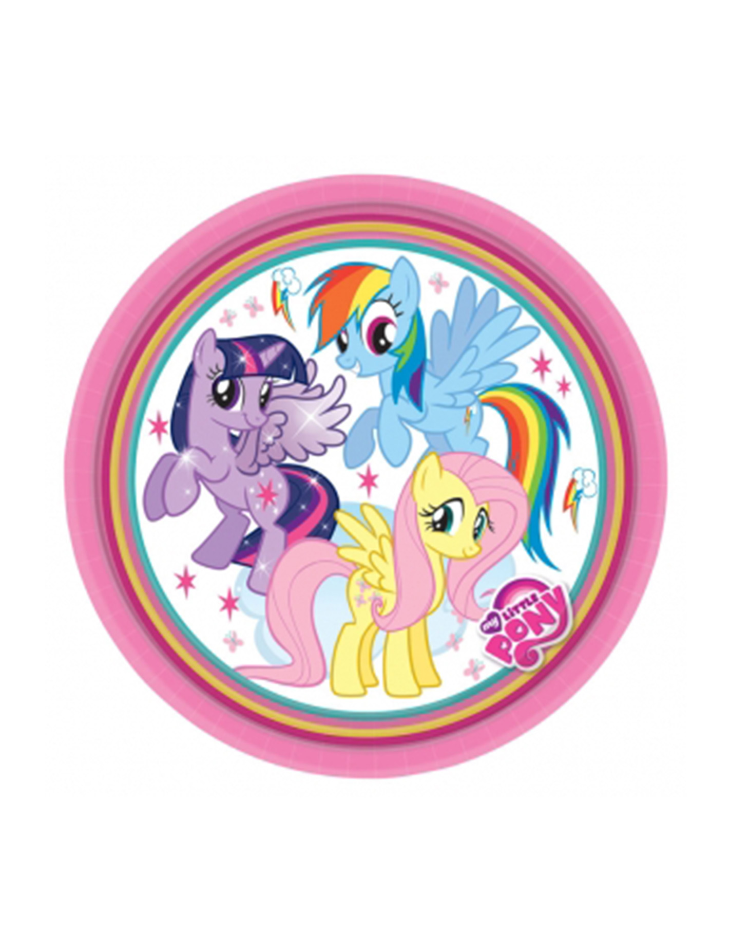 8 Petites assiettes en carton Mon petit poney 17 cm