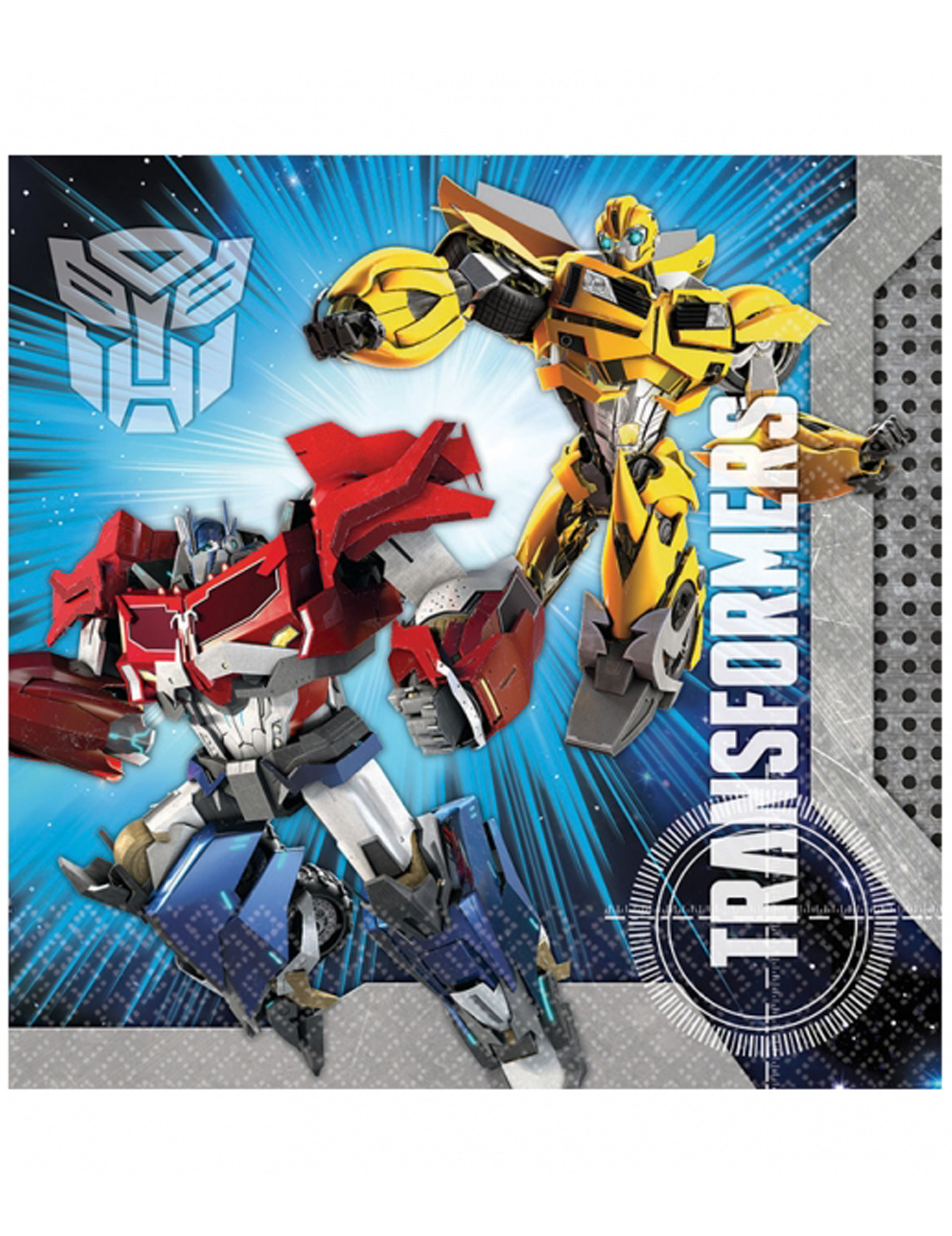 20 Serviettes en papier Transformers 33 x 33 cm
