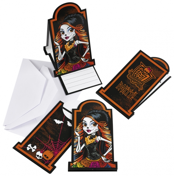 6 Cartes d'invitation Monster high
